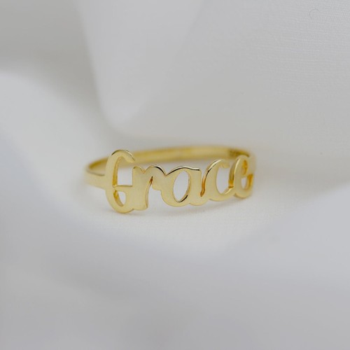 Glorria 925k Sterling Silver Personalized Handwritten Name Ring Glorria 925k Sterling Silver Personalized Handwritten Name Ring