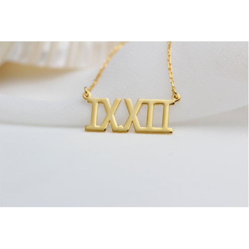 Glorria 925k Sterling Silver Personalized Roman Numerals Necklace Glorria 925k Sterling Silver Personalized Roman Numerals Necklace