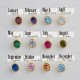 Glorria 925k Sterling Silver Personalized Initial Bracelet with Birthstone