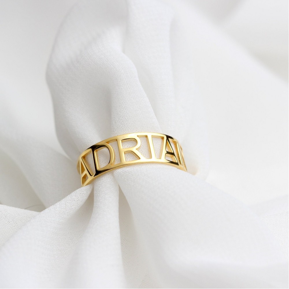 Glorria 925k Sterling Silver Personalized Name Ring