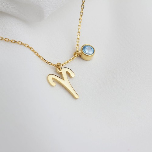 Glorria 925k Sterling Silver Personalized Zodiac Bracelet with Birthstone