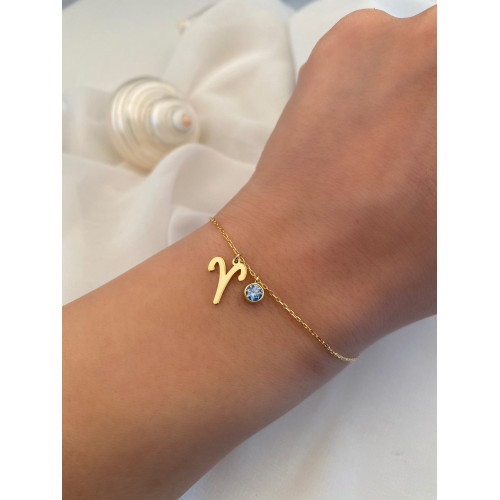 Glorria 925k Sterling Silver Personalized Zodiac Bracelet with Birthstone Glorria 925k Sterling Silver Personalized Zodiac Bracelet with Birthstone