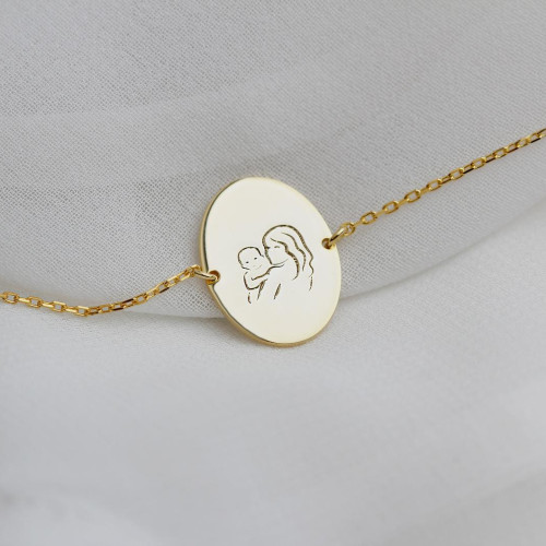 Glorria 925k Sterling Silver Mother and Baby Bracelet