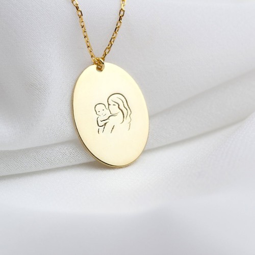 Glorria 925k Sterling Silver Mother and Baby Necklace Glorria 925k Sterling Silver Mother and Baby Necklace