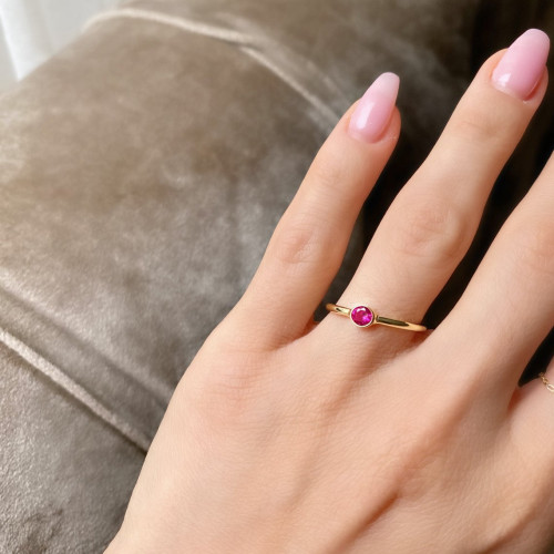 Glorria 925k Sterling Silver Personalized Birthstone Ring