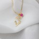 Glorria 925k Sterling Silver Personalized Birth Flower and Birthstone Necklace