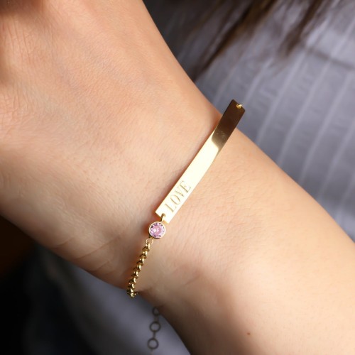 Glorria 925k Sterling Silver Personalized Birthstone Bracelet with Doc Chain Glorria 925k Sterling Silver Personalized Birthstone Bracelet with Doc Chain