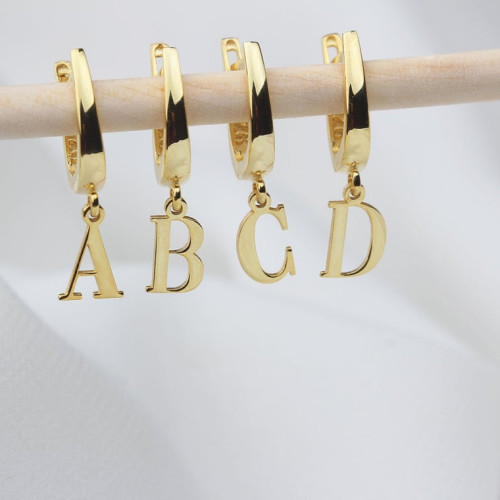 Glorria 925k Sterling Silver Personalized Letter Silver Earring Glorria 925k Sterling Silver Personalized Letter Silver Earring