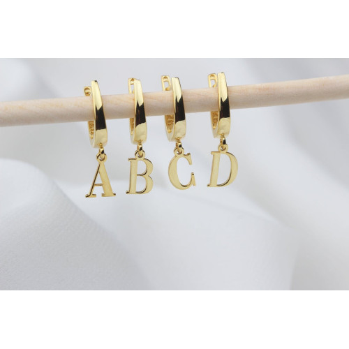 Glorria 925k Sterling Silver Personalized Letter Silver Earring Glorria 925k Sterling Silver Personalized Letter Silver Earring