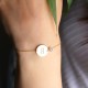 Glorria 925k Sterling Silver Personalized Circle Bracelet with Birthstone