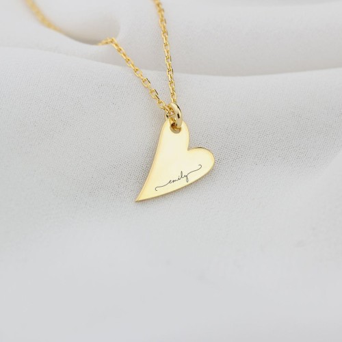 Glorria 925k Sterling Silver Personalized Name Heart Necklace Glorria 925k Sterling Silver Personalized Name Heart Necklace