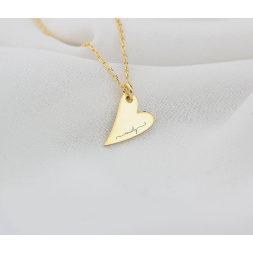 Glorria 925k Sterling Silver Personalized Name Heart Necklace Glorria 925k Sterling Silver Personalized Name Heart Necklace
