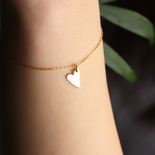 Glorria 925k Sterling Silver Personalized Name Heart Bracelet Glorria 925k Sterling Silver Personalized Name Heart Bracelet