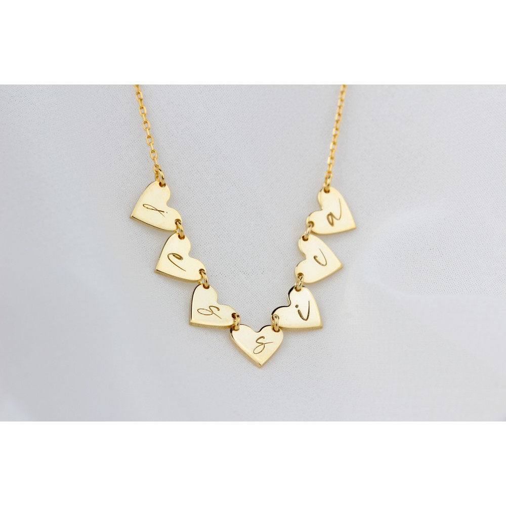Glorria 925k Sterling Silver Personalized Name Heart Sterling Silver Necklace