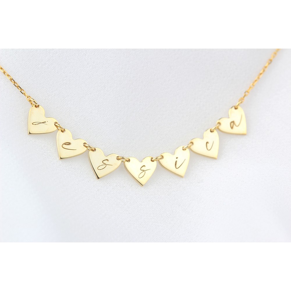 Glorria 925k Sterling Silver Personalized Name Heart Sterling Silver Necklace
