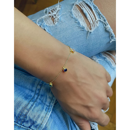 Glorria 925k Sterling Silver Personalized Birthstone Sterling Silver Bracelet Glorria 925k Sterling Silver Personalized Birthstone Sterling Silver Bracelet