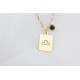 Glorria 925k Sterling Silver Personalized Libra Sign Sterling Silver Necklace with Birth Stone