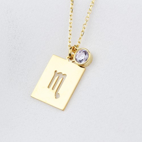 Glorria 925k Sterling Silver Personalized Birthstone Scorpio Sterling Silver Necklace Glorria 925k Sterling Silver Personalized Birthstone Scorpio Sterling Silver Necklace
