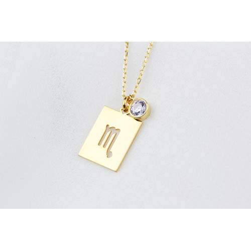 Glorria 925k Sterling Silver Personalized Birthstone Scorpio Sterling Silver Necklace Glorria 925k Sterling Silver Personalized Birthstone Scorpio Sterling Silver Necklace