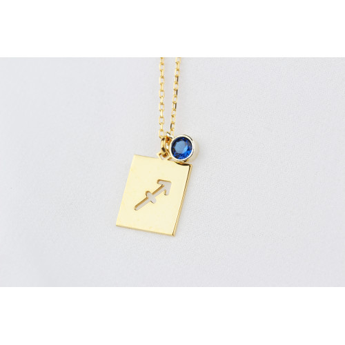 Glorria 925k Sterling Silver Personalized Sagittarius Sterling Silver Necklace with Birthstone Glorria 925k Sterling Silver Personalized Sagittarius Sterling Silver Necklace with Birthstone