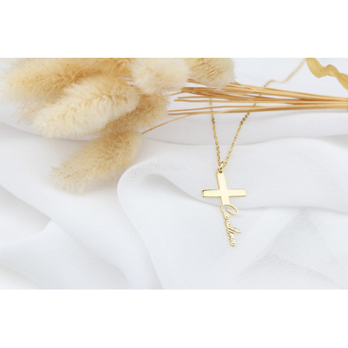 Glorria 925k Sterling Silver Personalized Name Cross Sterling Silver Necklace Glorria 925k Sterling Silver Personalized Name Cross Sterling Silver Necklace