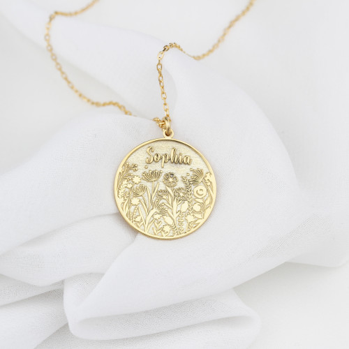 Glorria 925k Sterling Silver Personalized Name Flower Sterling Silver Necklace Glorria 925k Sterling Silver Personalized Name Flower Sterling Silver Necklace