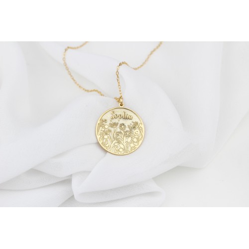 Glorria 925k Sterling Silver Personalized Name Flower Sterling Silver Necklace Glorria 925k Sterling Silver Personalized Name Flower Sterling Silver Necklace
