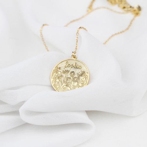 Glorria 925k Sterling Silver Personalized Name Flower Sterling Silver Necklace Glorria 925k Sterling Silver Personalized Name Flower Sterling Silver Necklace