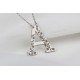 Glorria 925k Sterling Silver Personalized Letter Sterling Silver Necklace