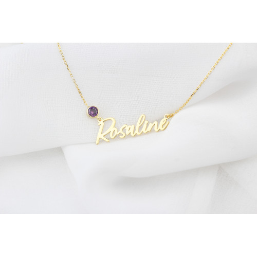 Glorria 925k Sterling Silver Personalized Name Birthstone Sterling Silver Necklace Glorria 925k Sterling Silver Personalized Name Birthstone Sterling Silver Necklace