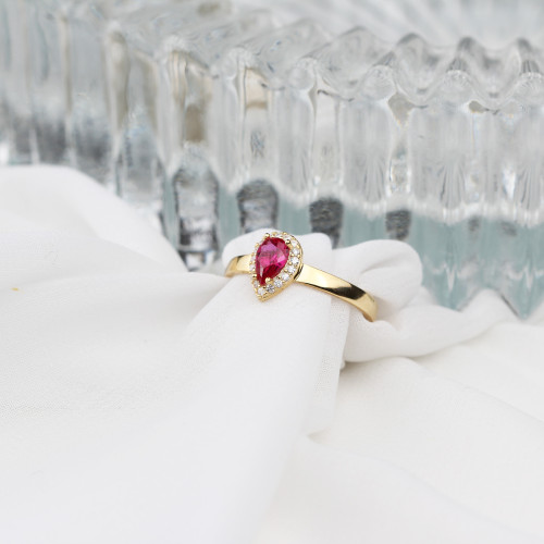 Glorria 925k Sterling Silver Personalized Birthstone Silver Drop Ring