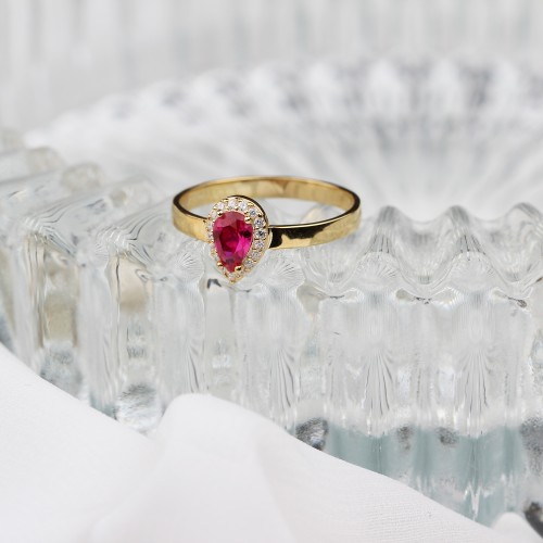 Glorria 925k Sterling Silver Personalized Birthstone Silver Drop Ring