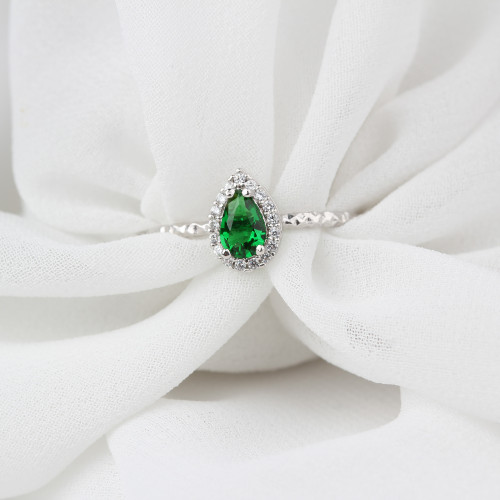Glorria 925k Sterling Silver Personalized Birthstone Silver Drop Anturage Ring Glorria 925k Sterling Silver Personalized Birthstone Silver Drop Anturage Ring