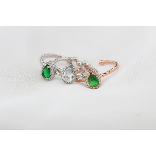 Glorria 925k Sterling Silver Personalized Birthstone Silver Drop Anturage Ring Glorria 925k Sterling Silver Personalized Birthstone Silver Drop Anturage Ring