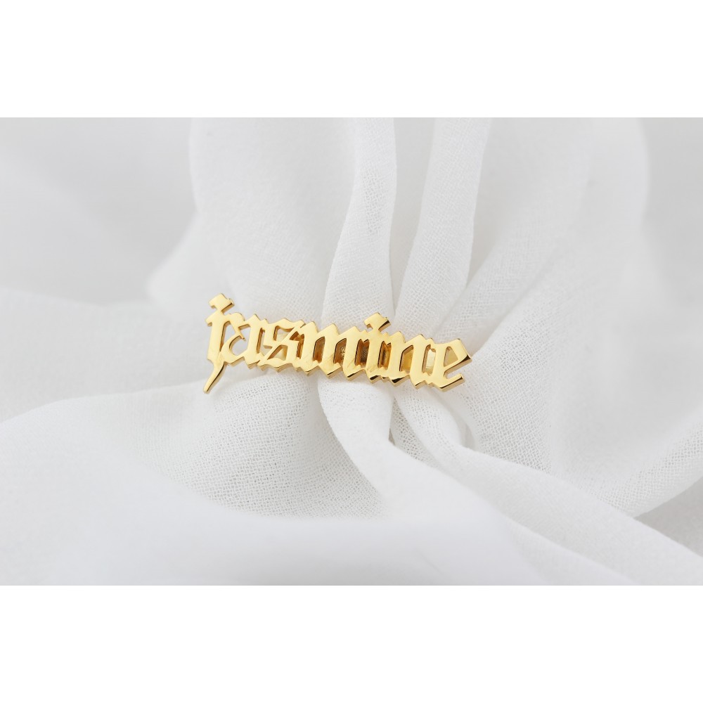 Glorria 925k Sterling Silver Personalized Name Gothic Silver Ring