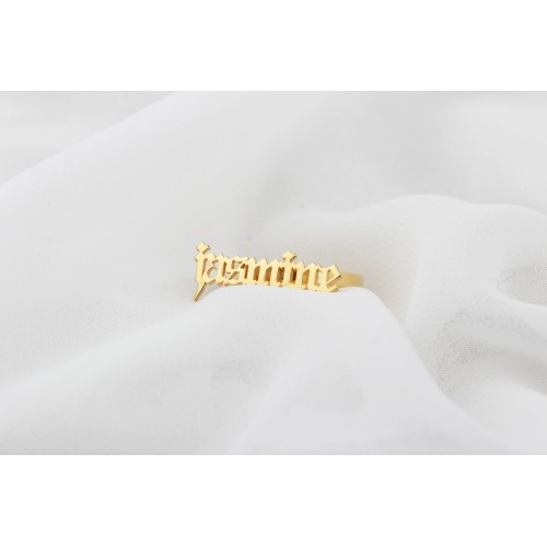 Glorria 925k Sterling Silver Personalized Name Gothic Silver Ring Glorria 925k Sterling Silver Personalized Name Gothic Silver Ring