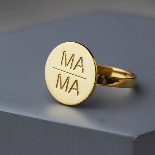 Glorria 925k Sterling Silver Personalized Name Mama Sterling Silver Ring