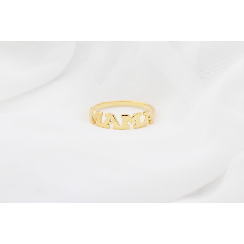 Glorria 925k Sterling Silver Personalized Name Mama Sterling Silver Ring