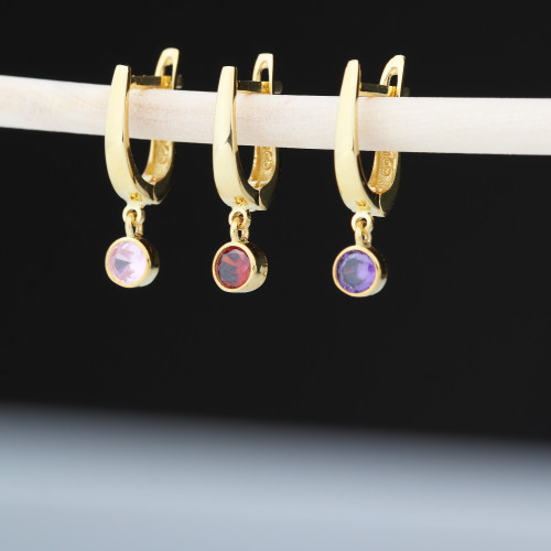 Glorria 925k Sterling Silver Personalized Birthstone Silver Earrings