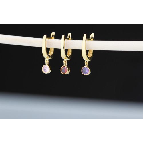 Glorria 925k Sterling Silver Personalized Birthstone Silver Earrings Glorria 925k Sterling Silver Personalized Birthstone Silver Earrings