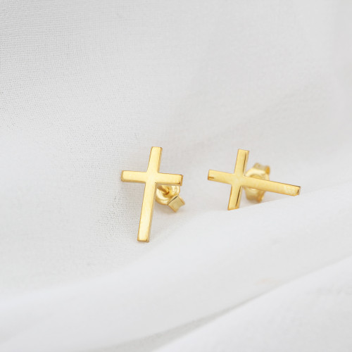 Glorria 925k Sterling Silver Cross Earrings