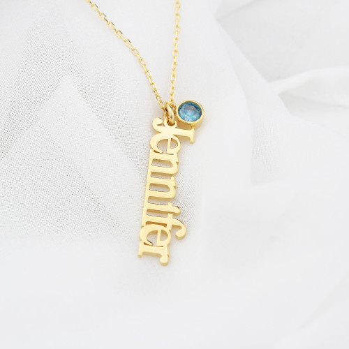 Glorria 925k Sterling Silver Personalized Name Birthstone Sterling Silver Necklace Glorria 925k Sterling Silver Personalized Name Birthstone Sterling Silver Necklace