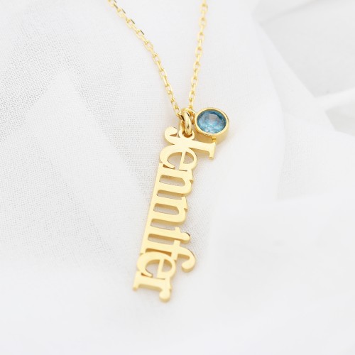 Glorria 925k Sterling Silver Personalized Name Birthstone Sterling Silver Necklace Glorria 925k Sterling Silver Personalized Name Birthstone Sterling Silver Necklace