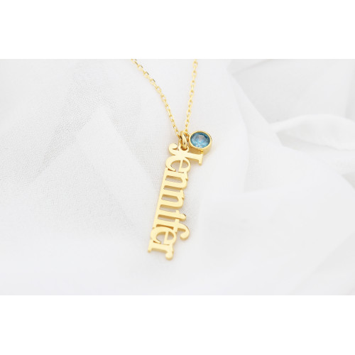 Glorria 925k Sterling Silver Personalized Name Birthstone Sterling Silver Necklace Glorria 925k Sterling Silver Personalized Name Birthstone Sterling Silver Necklace