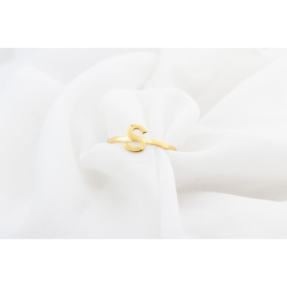Glorria Custom Letter Sterling Silver Ring Glorria Custom Letter Sterling Silver Ring