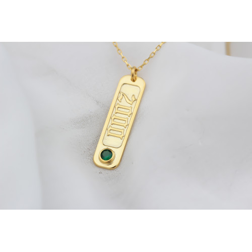Glorria 925k Sterling Silver Personalized Sterling Silver Date Necklace with Birthstone Glorria 925k Sterling Silver Personalized Sterling Silver Date Necklace with Birthstone