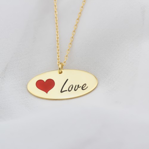 Glorria 925k Sterling Silver Personalized Sterling Silver Name Love Necklace Glorria 925k Sterling Silver Personalized Sterling Silver Name Love Necklace