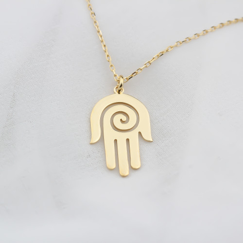 Glorria 925k Sterling Silver Fatima Hand Necklace