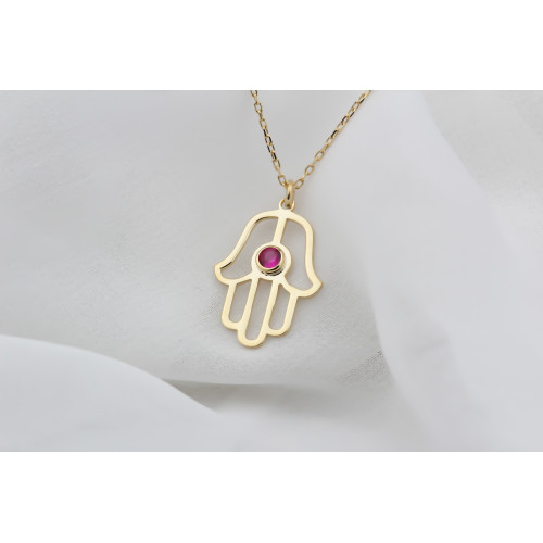 Glorria 925k Sterling Silver Personalized Sterling Silver Birthstone Fatima Hand Necklace Glorria 925k Sterling Silver Personalized Sterling Silver Birthstone Fatima Hand Necklace
