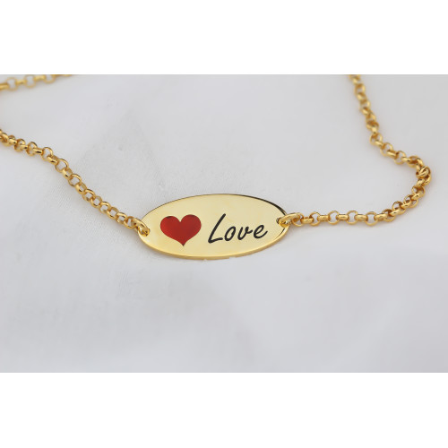 Glorria 925k Sterling Silver Personalized Sterling Silver Name Love Bracelet